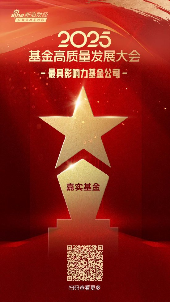 2025公募基金荣誉榜:嘉实基金获得最具影响力基金公司、科技含量最高基金公司等6项大奖