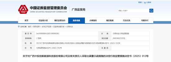 年度报告披露延误！中投创新及相关责任人被出具警示函