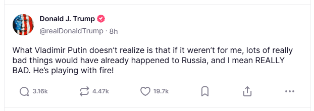 俄乌战争未停，和谈无果？特朗普警告：普京这是在“玩火”！