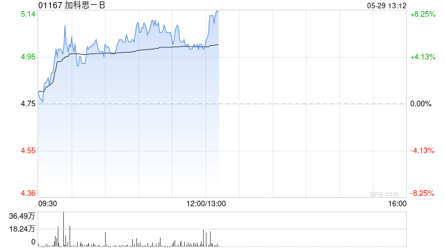 加科思-B早盘涨逾7% 本年内累计涨幅逾300%