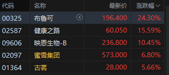 港股次新股午后拉升，布鲁可涨幅扩大至24%
